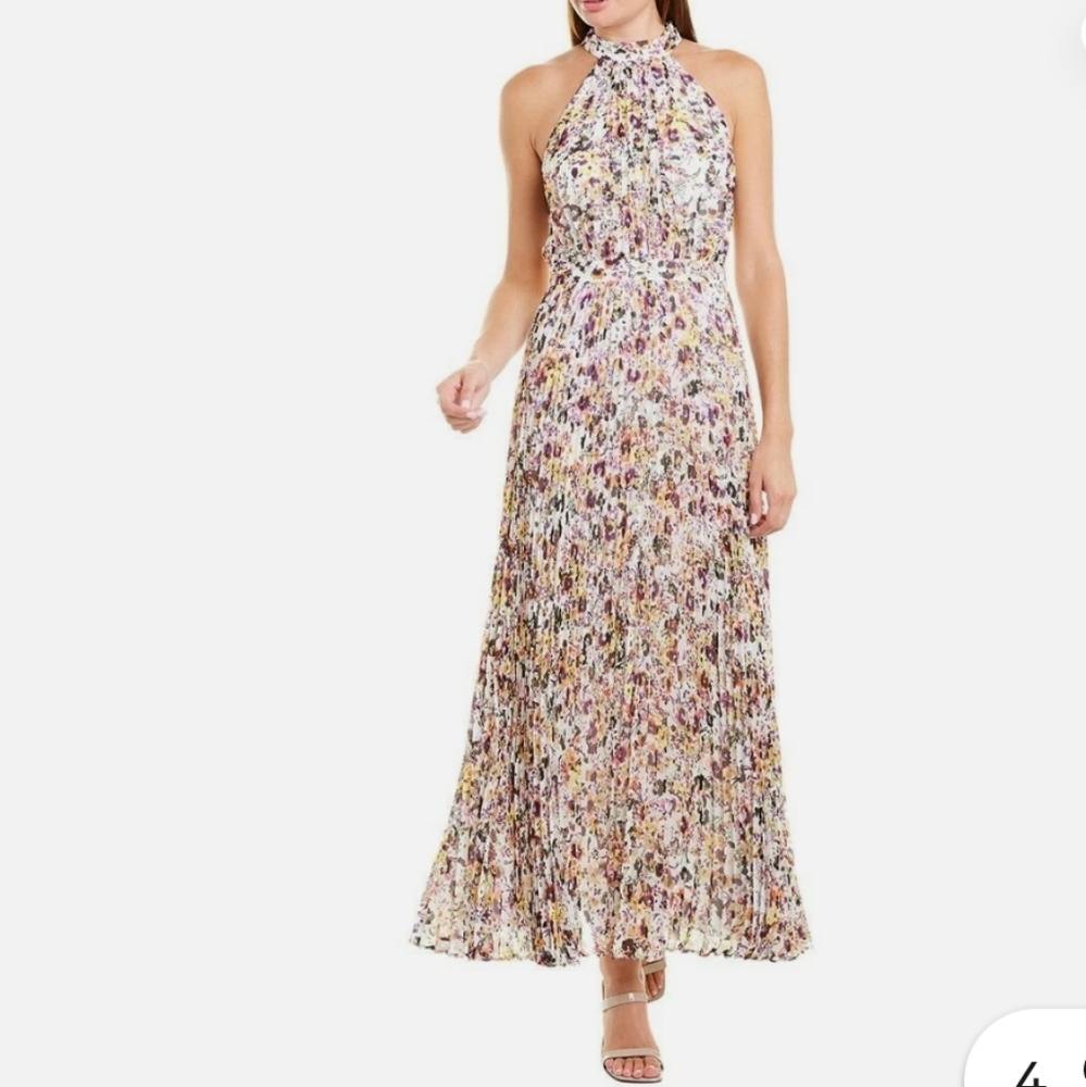 Betsey Johnson Multicolor Halter Maxi Dress SIZE 4 NWT Classy